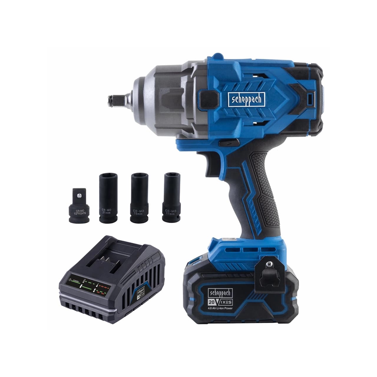 Scheppach aku udarni odvijač 1898 Nm 1/2” Brushless IXES BC-IW1350-X – SET L 1x4Ah
