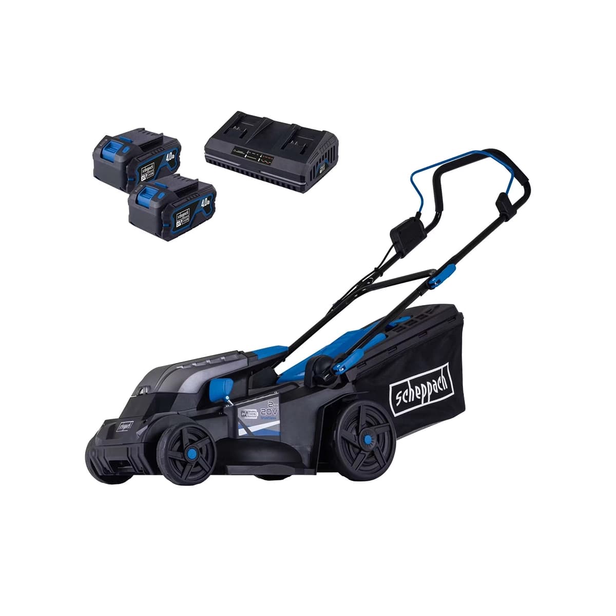 Scheppach aku kosačica kosilica Brushless IXES BC-MP380-X SET XL2 2x4A