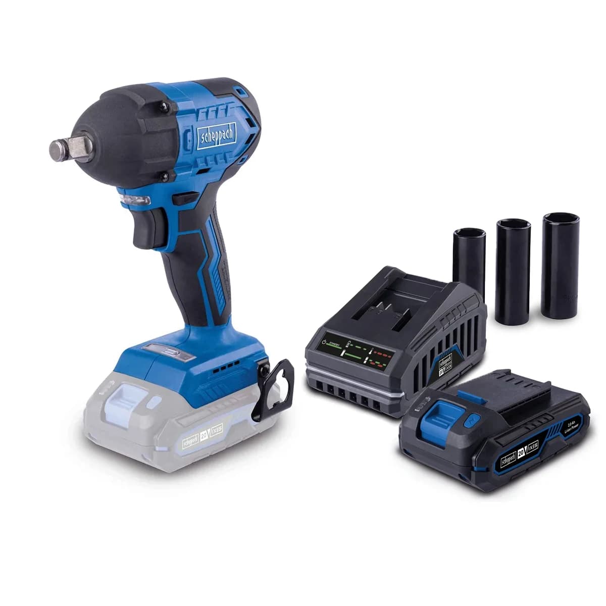 Scheppach SET aku udarni odvijač 370Nm 1/2” Brushless IXES BC-IW350-XSS2