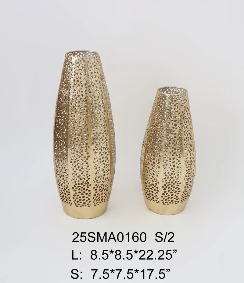 MAKER DEKOR VAZA ZLATO L 22,25CM  MAK3271